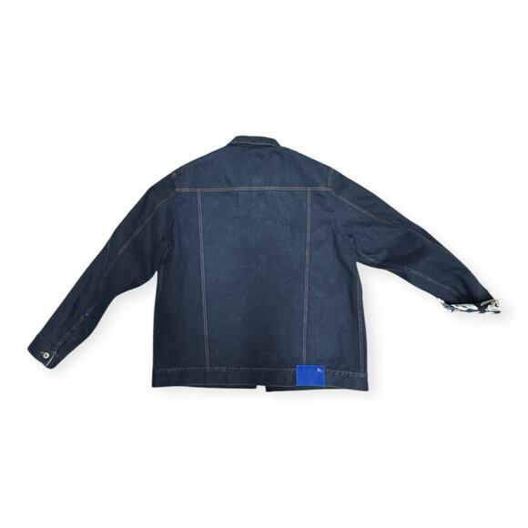 Mens London Navy Blue Denim Flocked Jacket XL $ 1790 Msrp - Picture 11 of 16